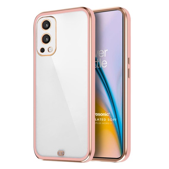 Microsonic OnePlus Nord 2 Kılıf Laser Plated Soft Pembe 1