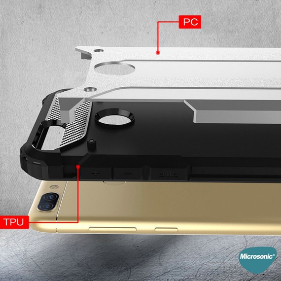 Microsonic Oppo A12 Kılıf Rugged Armor Gold 5