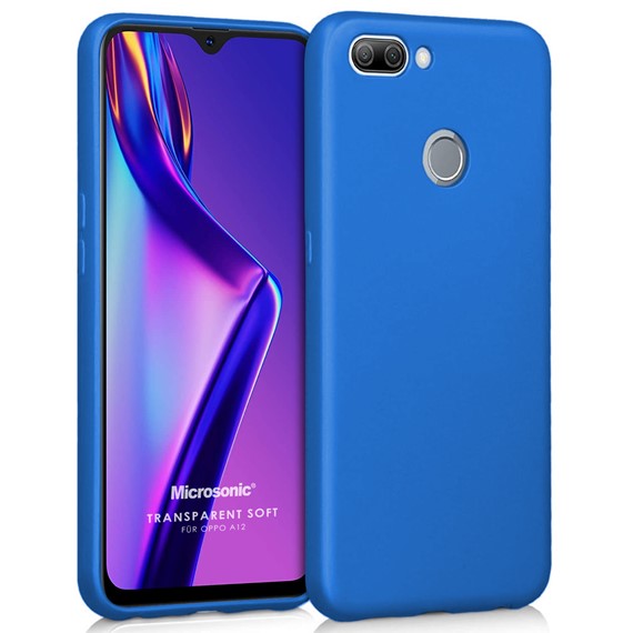 Microsonic Matte Silicone Oppo A12 Kılıf Mavi 1