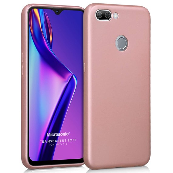 Microsonic Matte Silicone Oppo A12 Kılıf Rose Gold 1