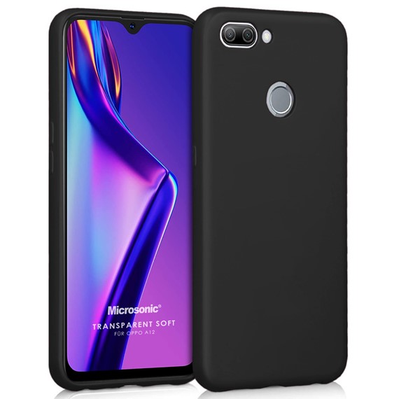 Microsonic Matte Silicone Oppo A12 Kılıf Siyah 1