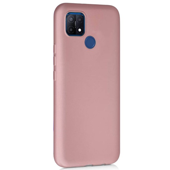 Microsonic Matte Silicone Oppo A15 Kılıf Rose Gold 2