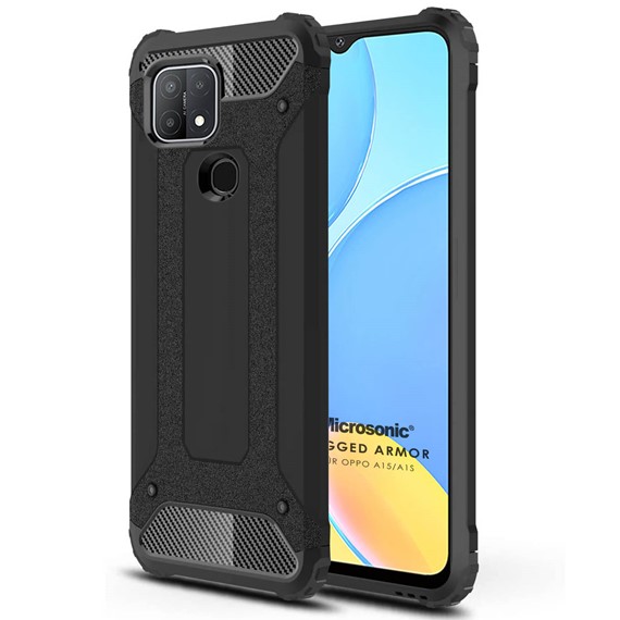 Microsonic Oppo A15s Kılıf Rugged Armor Siyah 1