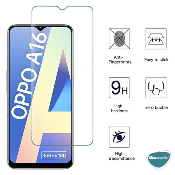 Microsonic Oppo A16 Tempered Glass Cam Ekran Koruyucu 3