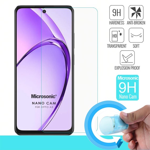 Microsonic Oppo A3 Nano Glass Cam Ekran Koruyucu 2
