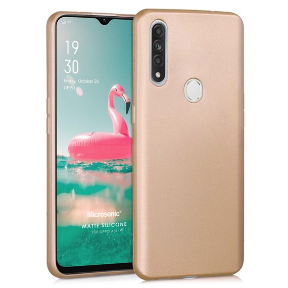 Microsonic Matte Silicone Oppo A31 Kılıf Gold 1