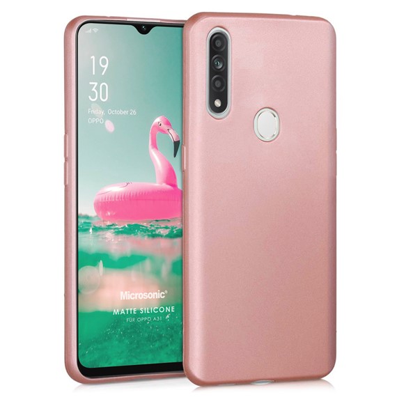 Microsonic Matte Silicone Oppo A31 Kılıf Rose Gold 1