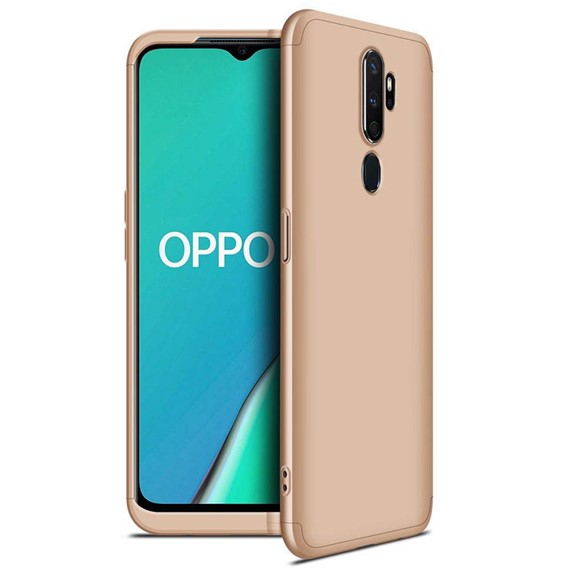 Microsonic Oppo A5 2020 Kılıf Double Dip 360 Protective Gold 1