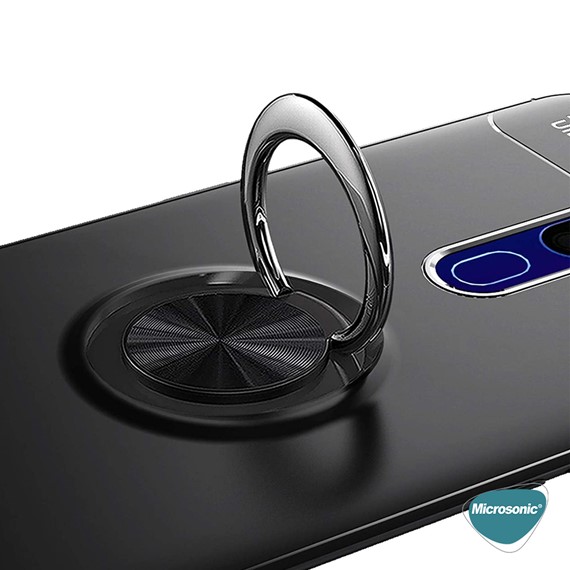 Microsonic Oppo A9 2020 Kılıf Kickstand Ring Holder Kırmızı 3