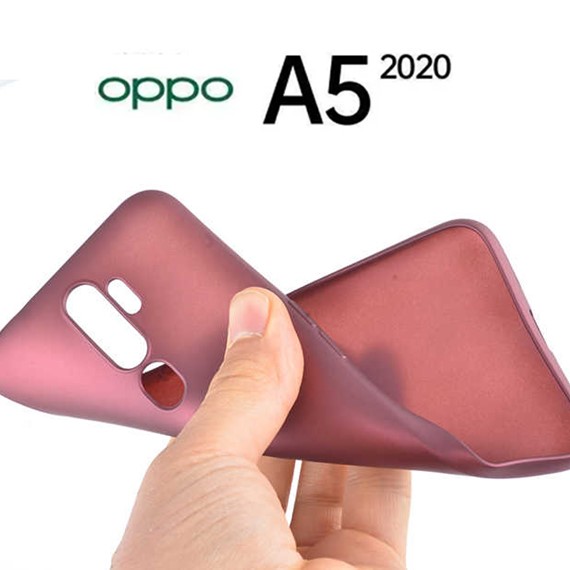 Microsonic Matte Silicone Oppo A5 2020 Kılıf Kırmızı 3