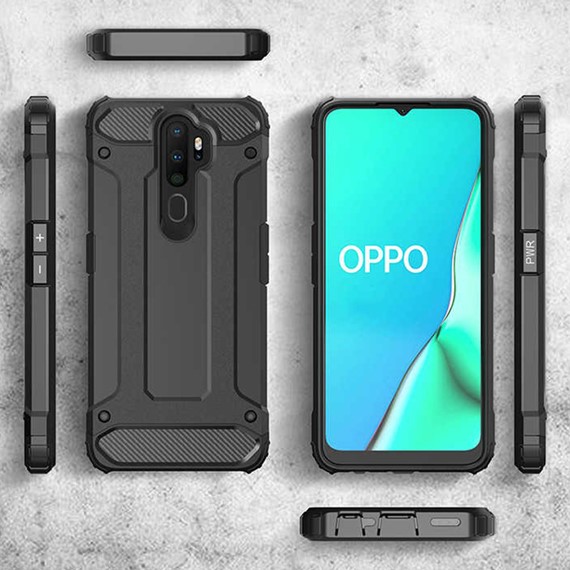 Microsonic Oppo A5 2020 Kılıf Rugged Armor Gümüş 5