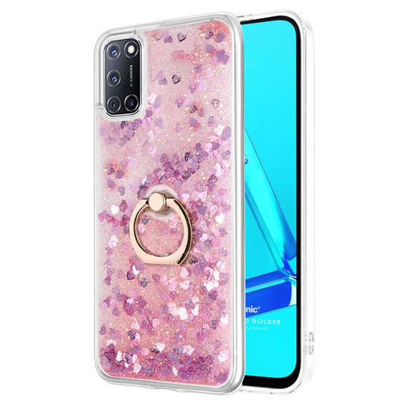 Microsonic Oppo A92 Kılıf Glitter Liquid Holder Pembe 1