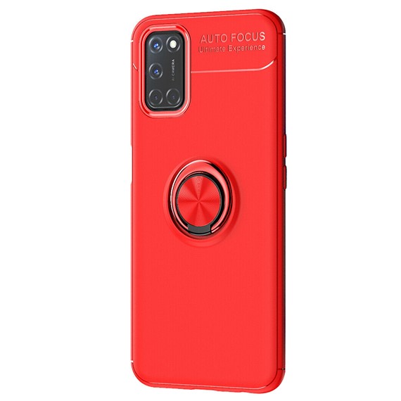 Microsonic Oppo A72 Kılıf Kickstand Ring Holder Kırmızı 2