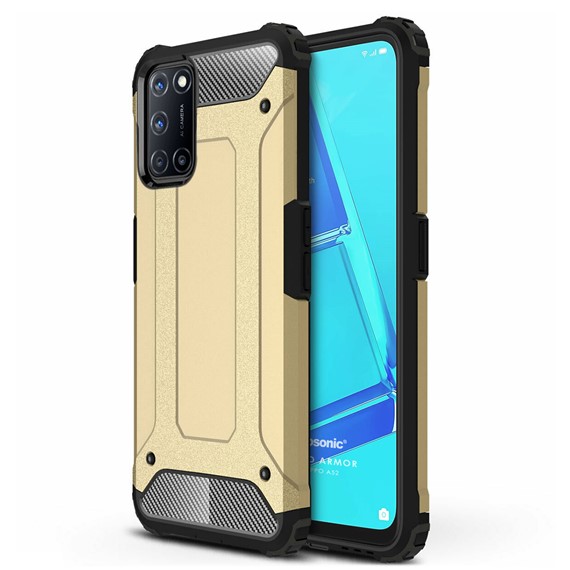 Microsonic Oppo A52 Kılıf Rugged Armor Gold 1