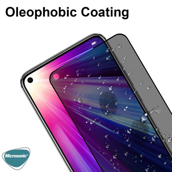 Microsonic Oppo A52 Privacy 5D Gizlilik Filtreli Cam Ekran Koruyucu Siyah 4