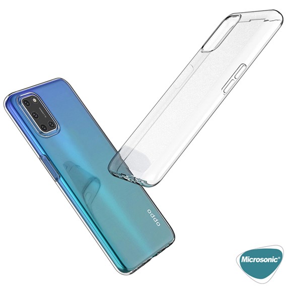 Microsonic Oppo A52 Kılıf Transparent Soft Beyaz 4