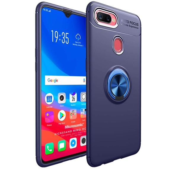 Microsonic Oppo F9 F9 Pro Kılıf Kickstand Ring Holder Lacivert 1