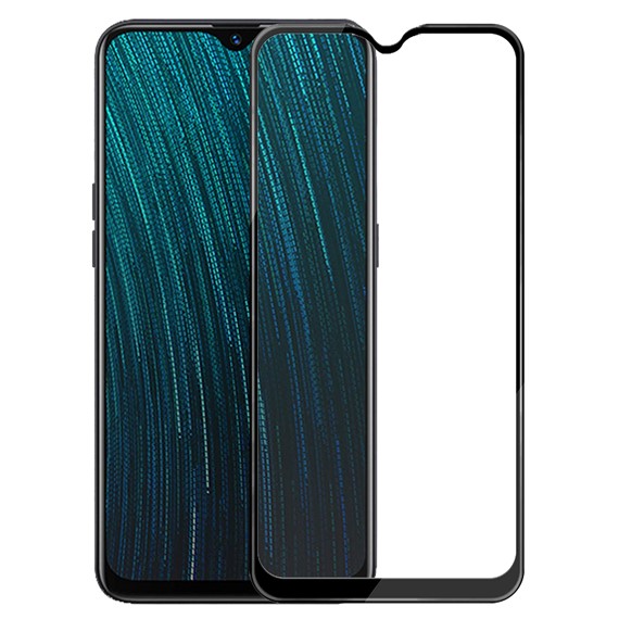Microsonic Oppo A5S Tam Kaplayan Temperli Cam Ekran Koruyucu Siyah 1