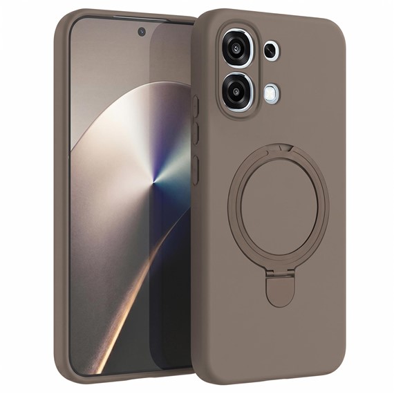 Microsonic Oppo A6 Pro Kılıf Aura Stant MagSafe Kahverengi 1