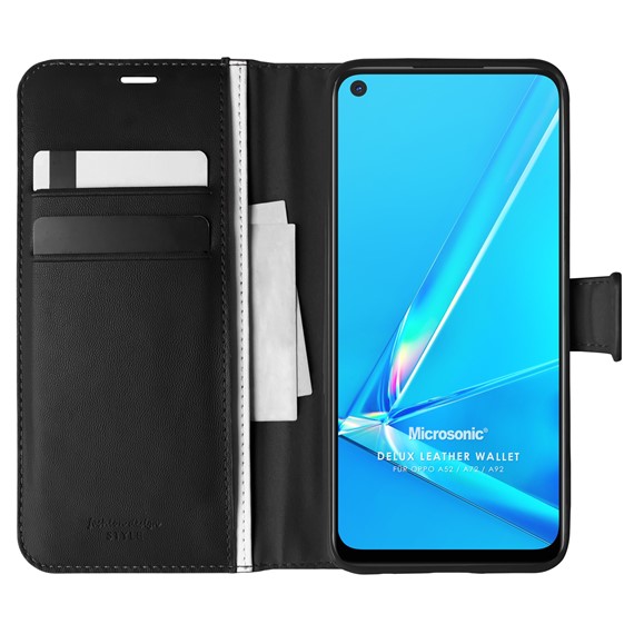 Microsonic Oppo A72 Kılıf Delux Leather Wallet Siyah 1