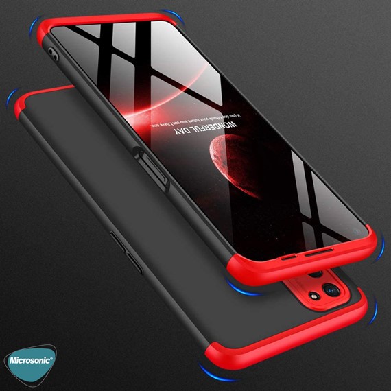 Microsonic Oppo A72 Kılıf Double Dip 360 Protective Siyah Gri 4