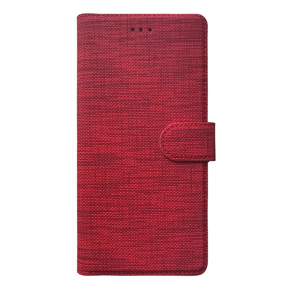 Microsonic Oppo A72 Kılıf Fabric Book Wallet Kırmızı 2