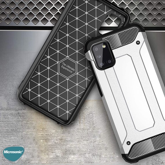 Microsonic Oppo A72 Kılıf Rugged Armor Gümüş 4