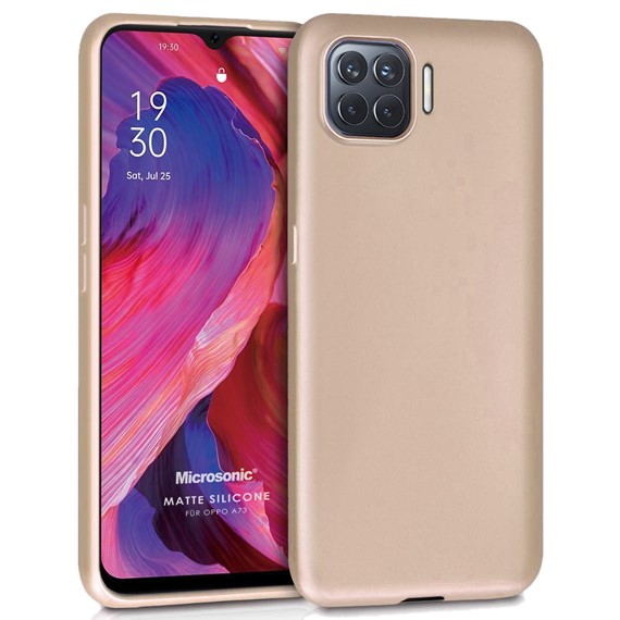 Microsonic Matte Silicone Oppo A73 Kılıf Gold 1