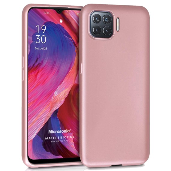 Microsonic Matte Silicone Oppo A73 Kılıf Rose Gold 1