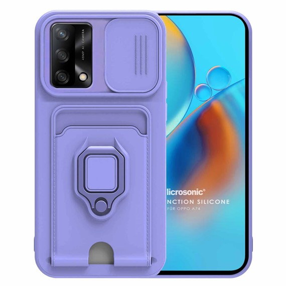 Microsonic Oppo A74 4G Kılıf Multifunction Silicone Lila 1