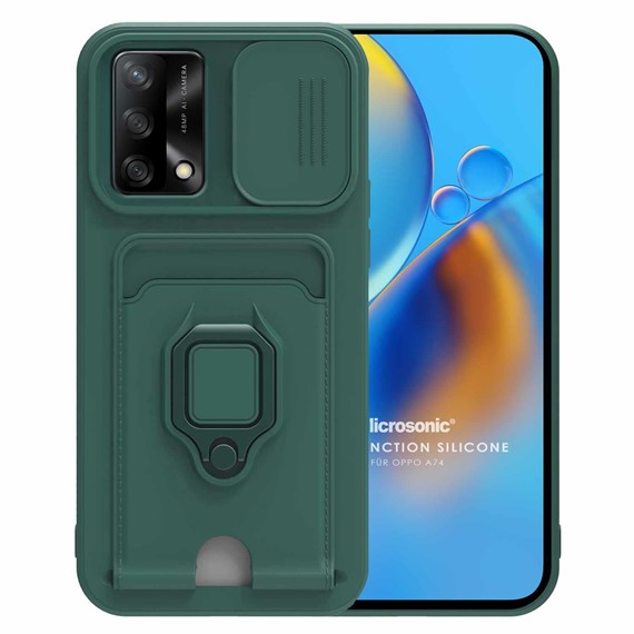 Microsonic Oppo A74 4G Kılıf Multifunction Silicone Yeşil 1