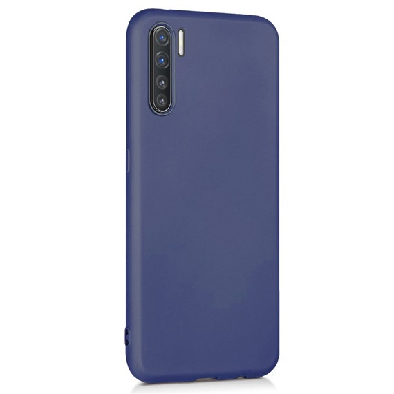 Microsonic Matte Silicone Oppo A91 Kılıf Lacivert 2