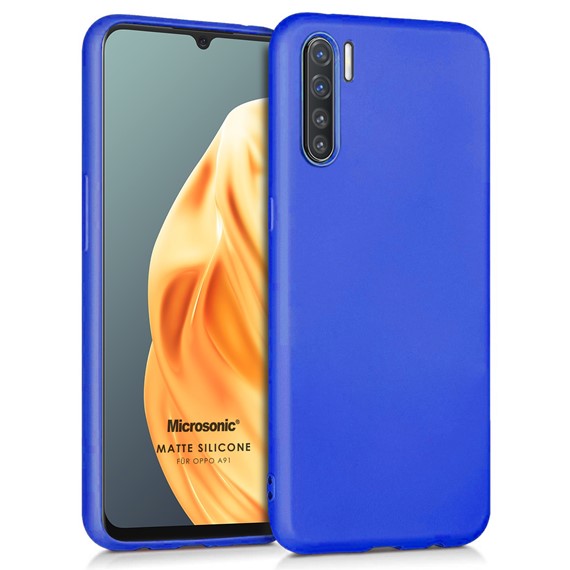 Microsonic Matte Silicone Oppo A91 Kılıf Mavi 1