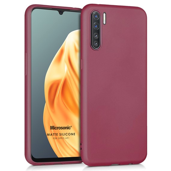 Microsonic Matte Silicone Oppo A91 Kılıf Mor 1