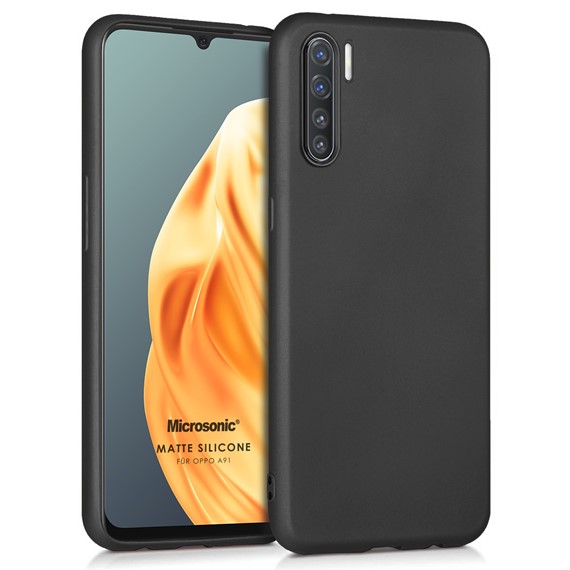 Microsonic Matte Silicone Oppo A91 Kılıf Siyah 1