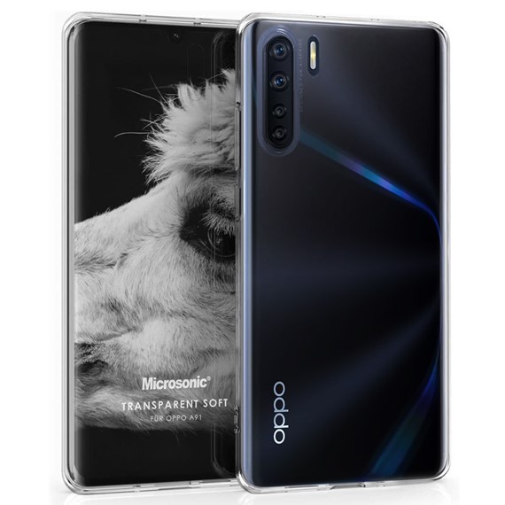 Microsonic Oppo A91 Kılıf Transparent Soft Beyaz 1