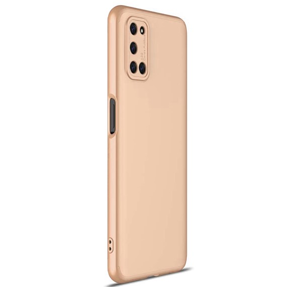 Microsonic Oppo A92 Kılıf Double Dip 360 Protective Gold 2