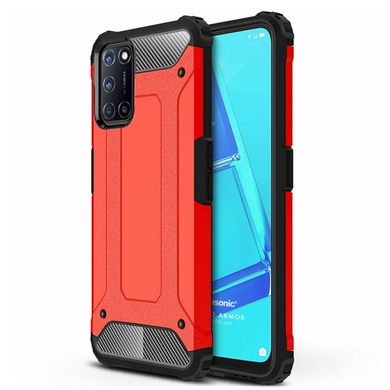 Microsonic Oppo A92 Kılıf Rugged Armor Kırmızı 1