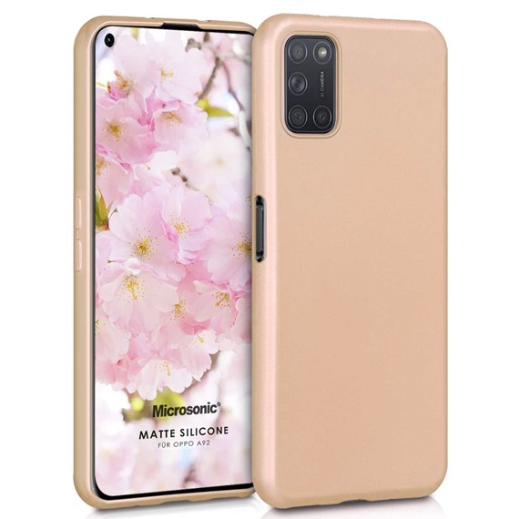 Microsonic Matte Silicone Oppo A92 Kılıf Gold 1