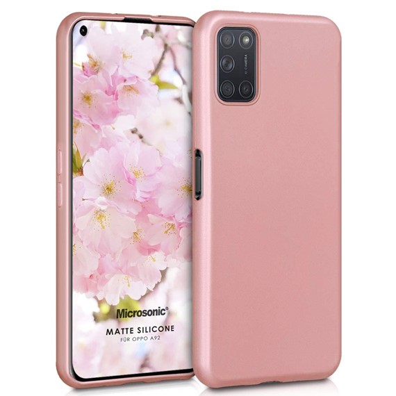 Microsonic Matte Silicone Oppo A92 Kılıf Rose Gold 1