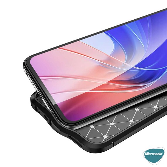 Microsonic Oppo A96 4G Kılıf Deri Dokulu Silikon Lacivert 3