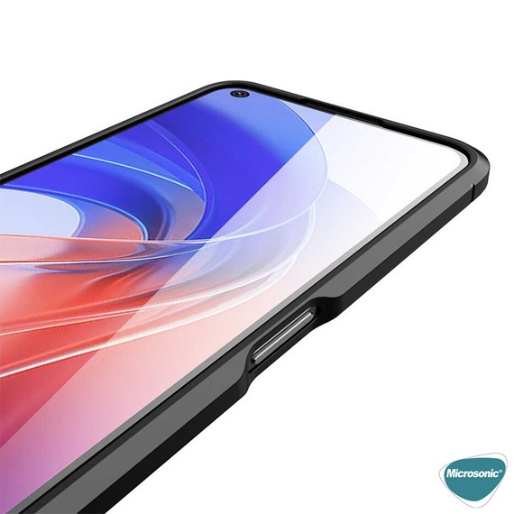 Microsonic Oppo A76 Kılıf Deri Dokulu Silikon Siyah 5