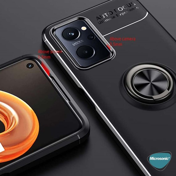 Microsonic Oppo A76 Kılıf Kickstand Ring Holder Lacivert 5