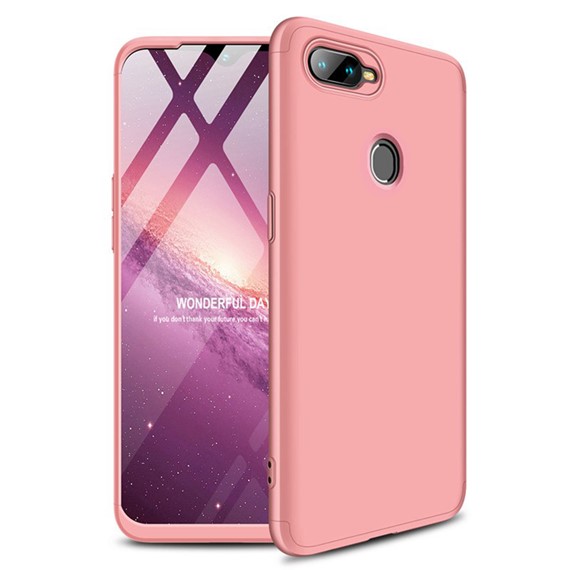 Microsonic Oppo AX7 Kılıf Double Dip 360 Protective Rose Gold 1