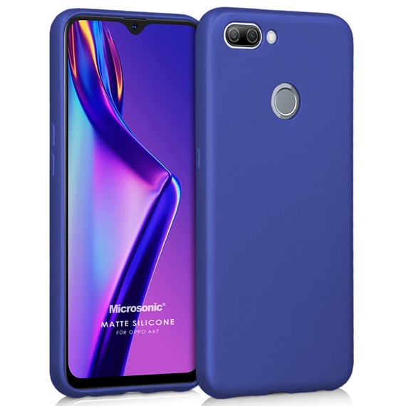 Microsonic Matte Silicone Oppo AX7 Kılıf Lacivert 1