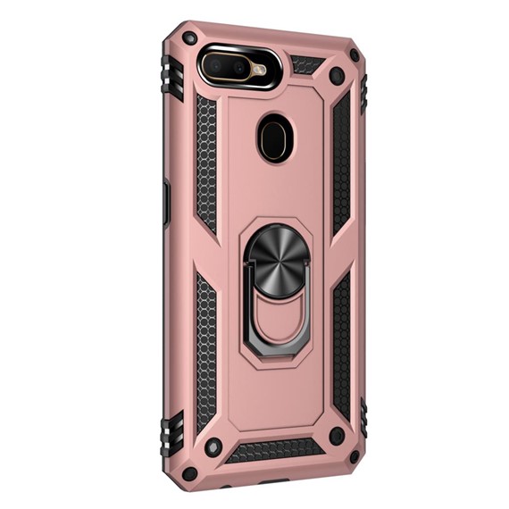 Microsonic Oppo AX7 Kılıf Military Ring Holder Rose Gold 2