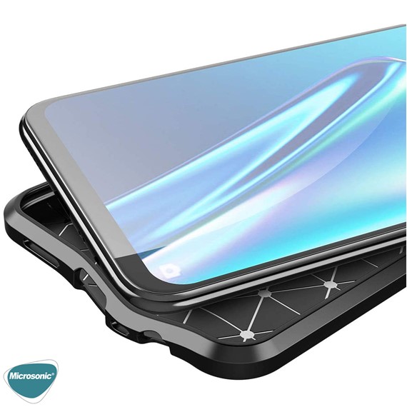 Microsonic Oppo F9 F9 Pro Kılıf Deri Dokulu Silikon Lacivert 4