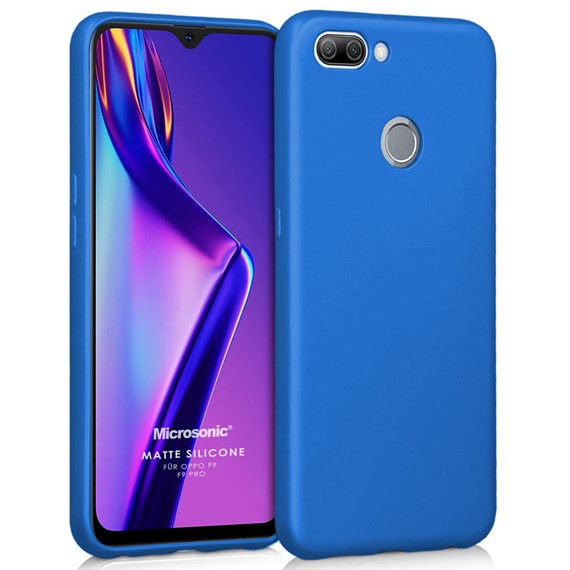 Microsonic Matte Silicone Oppo F9 F9 Pro Kılıf Mavi 1