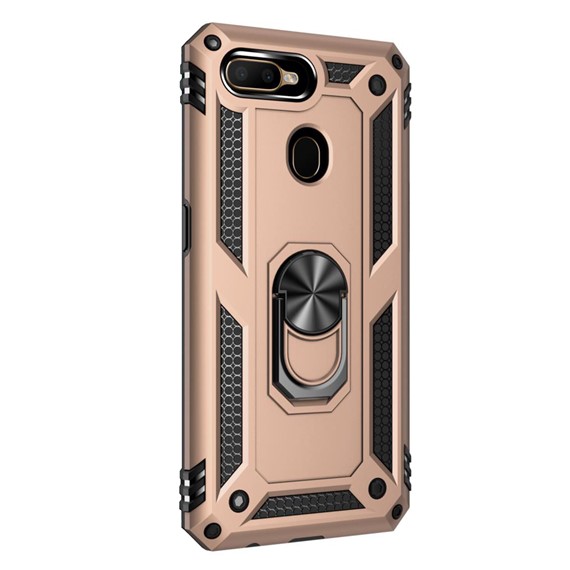 Microsonic Oppo F9 F9 Pro Kılıf Military Ring Holder Gold 2