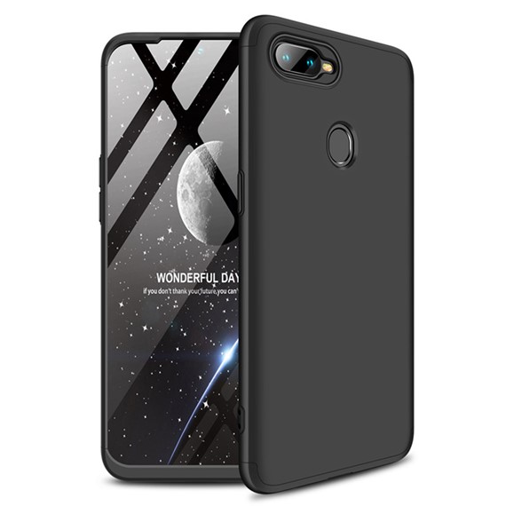 Microsonic Oppo F9 F9 Pro Kılıf Double Dip 360 Protective Siyah 1